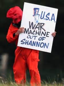 Margaretta D'Arcy protesting on Shannon runway
